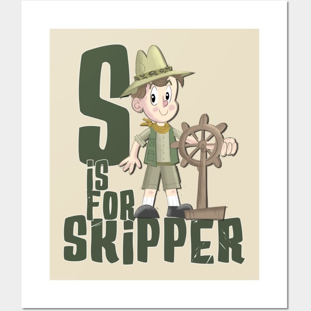 S is for Skipper (Boy Skipper) Wall Art by The Skipper Store